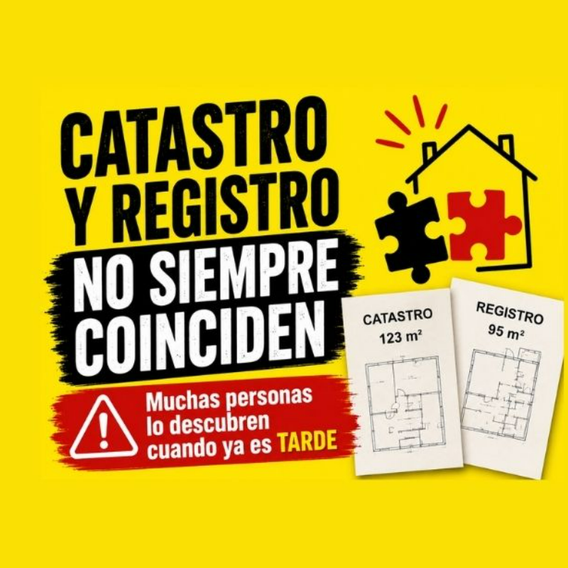 Diferencias entre Catastro y Registro de la Propiedad en una vivienda con datos que no coinciden.