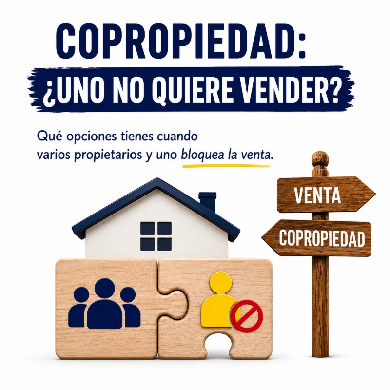 Opciones ante una copropiedad cuando uno de los propietarios se niega a vender la vivienda.