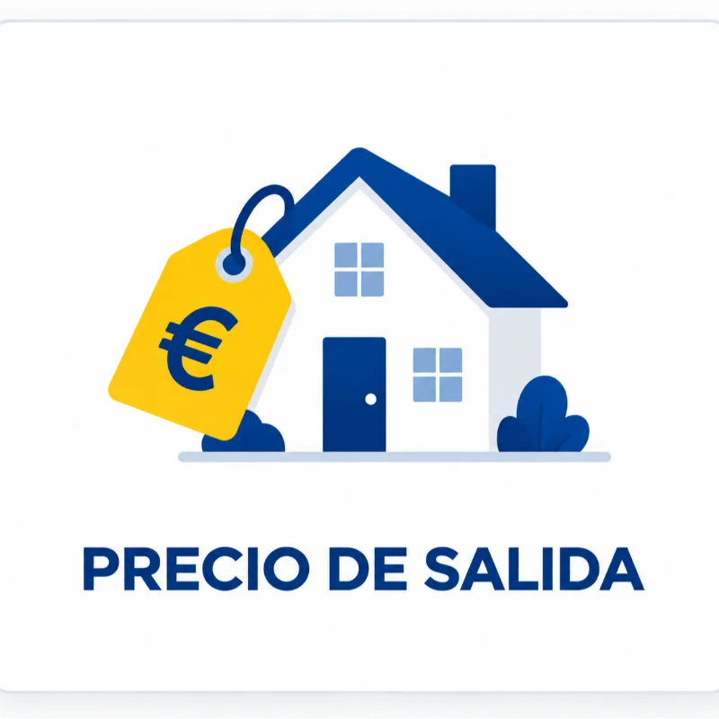 Precio de salida de una vivienda representado con una etiqueta de precio