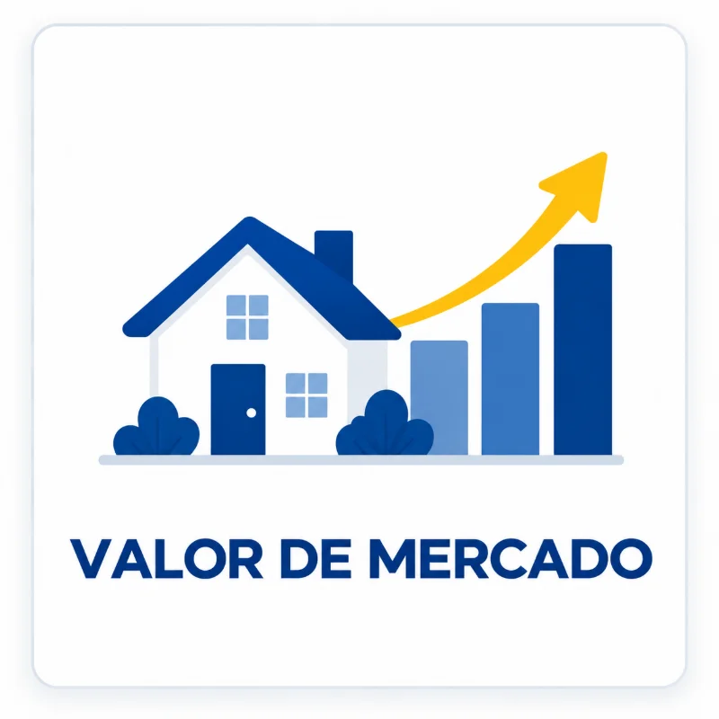 Valor de mercado de una vivienda según las condiciones del mercado inmobiliario.
