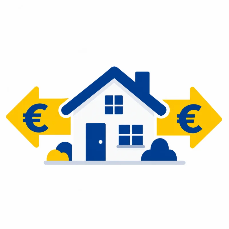 Compra y venta de una vivienda representada mediante intercambio de valor inmobiliario.